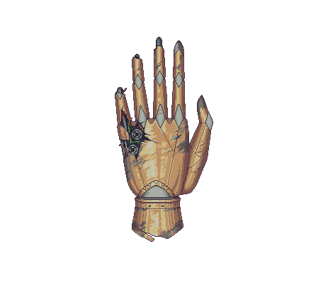 Gold Plated hand with damage